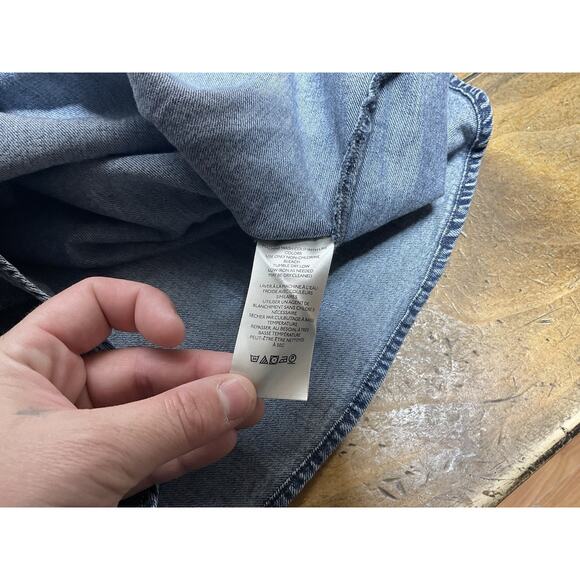 Pilcro Anthropologie Denim Shirt Size Small Pearl Snap Buttons Western Cowgirl - Picture 11 of 13